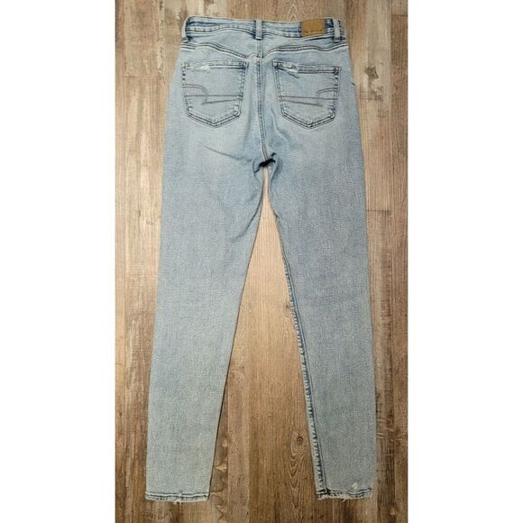 American Eagle Jeans Women's Size 2 X- Long Skinny Next Level Stretch Distressed - Picture 4 of 9